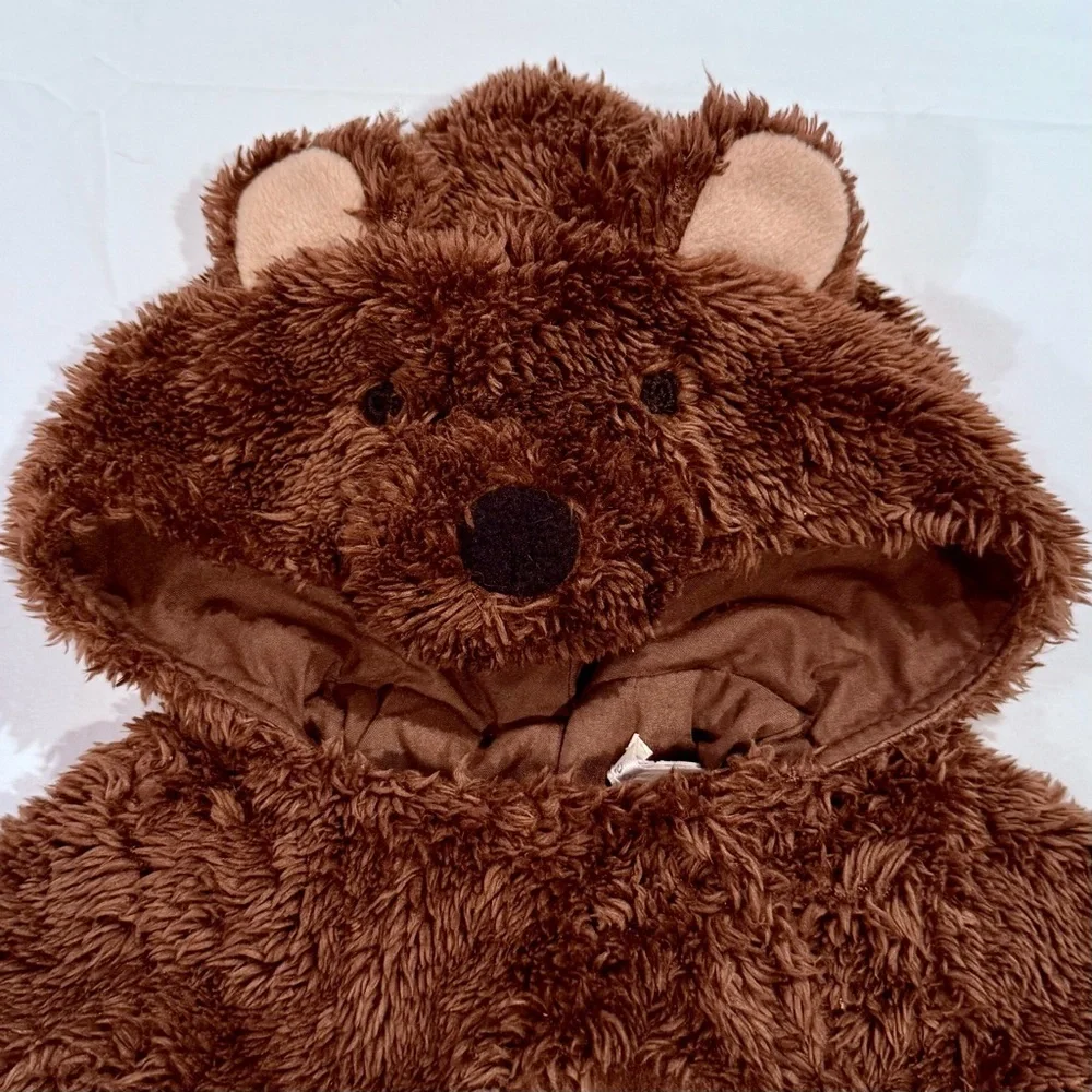 Pottery Barn Kids Bear Costume Boys 6-12M Girls Halloween Faux Fur One-Piece - Picture 2 of 7